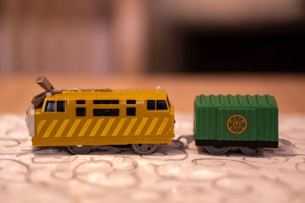 Познан Поланд Декабря 2020 Дизельный Игрушечный Поезд Вагоном Модели Thomas — стоковое фото