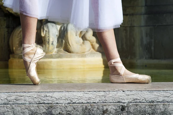 Belo Tiro Pés Bailarina — Fotografia de Stock