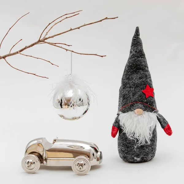 Kreatywny Wystrój Domu Bożego Narodzenia Miękka Zabawka Świętego Mikołaja Zabawka — Zdjęcie stockowe