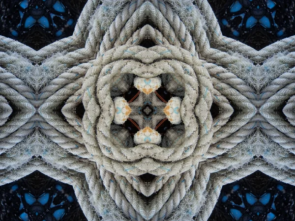 Een Prachtige Geometrische Achtergrond Met Kaleidoscoop Touw Koord Patronen Voor — Stockfoto