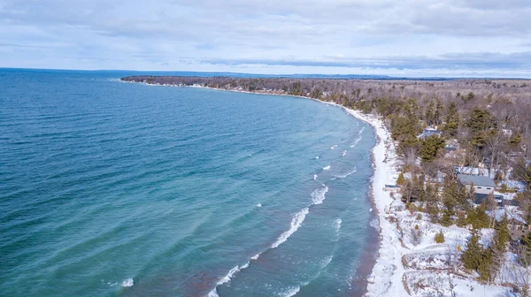 Luftaufnahme Des Welligen Meeres Vom Strand Aus — Stockfoto