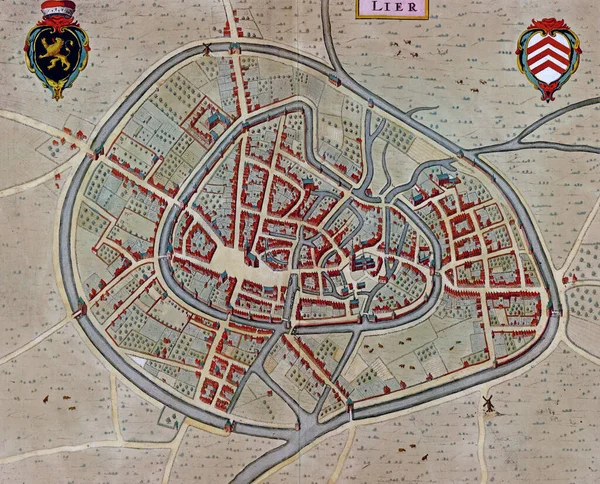 Una Ilustración Del Antiguo Mapa Fortificaciones Utrecht Países Bajos — Foto de Stock