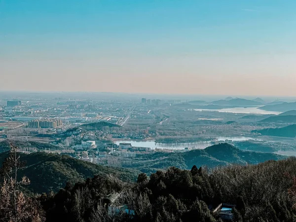 도시를 공중에서 내려다본 — 스톡 사진