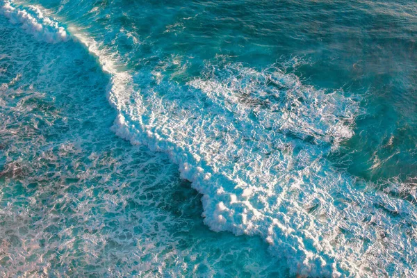 High Angle Shot Sea Waves Sunlight Bali Indonesia — Stock Photo, Image