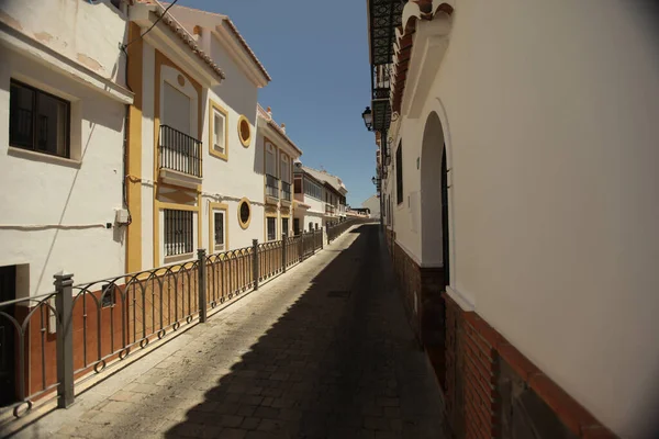 Terraço Parcialmente Sombreado Forrado Com Grades Ferro Salobrena Granada Espanha — Fotografia de Stock