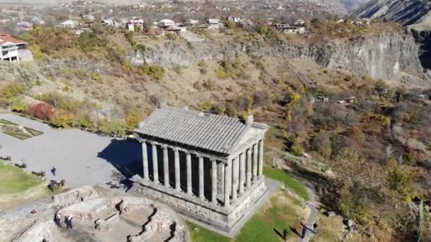 Vue Par Drone Temple Garni Entouré Montagnes Arménie — Video