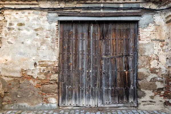 Veduta Antico Cancello Legno Oropesa Spagna — Foto Stock