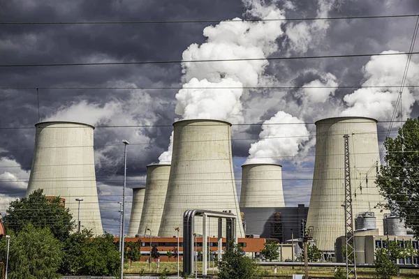 Jaenschwalde coal-fired power plant near Cottbus with cooling towers