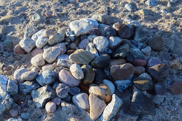 Strzał Dużych Małych Kamieni Brzegu Morza — Zdjęcie stockowe