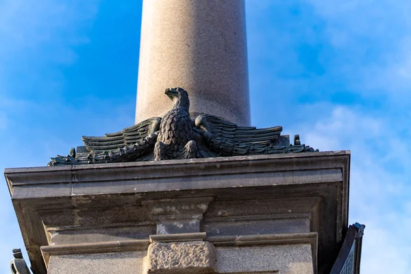 Warsaw Polónia Dezembro 2020 Escultura Com Águia Nacional Posto Centro — Fotografia de Stock