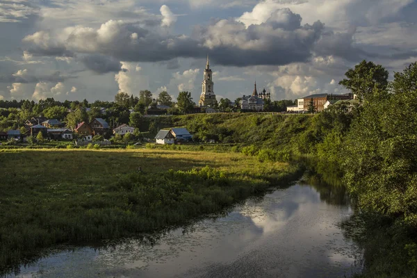 Pintoresco Plano Del Río Kamenka Suzdal Rusia —  Fotos de Stock