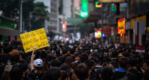 Hong Kong Chine Juin 2019 Hong Kong Juin 2019 Manifestation — Photo