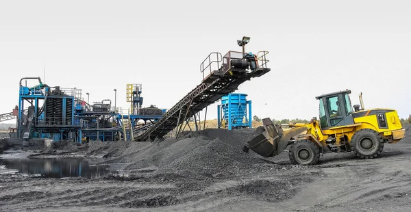 Processo Mineração Carvão Com Equipamentos Especiais Poço Aberto África Sul — Fotografia de Stock