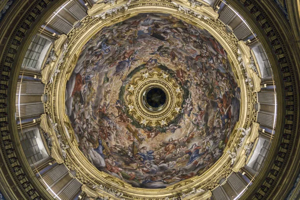 Gros Plan Plafond Sant Agnese Agone Eglise Baroque Rome Italie — Photo