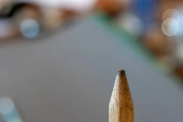 Fechamento Foco Seletivo Uma Ponta Lápis — Fotografia de Stock