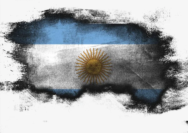 Eine Darstellung Einer Argentinischen Flagge Die Mit Einem Pinsel Auf — Stockfoto