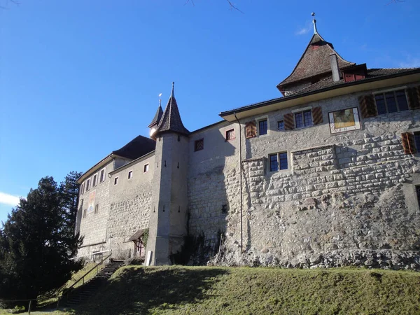 Kyburg Kalesi Nin Dışında Winterthur Canton Zürih Sviçre Yakınlarında Popüler — Stok fotoğraf