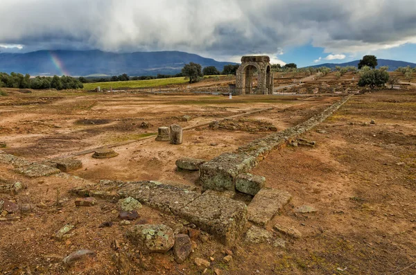 Las Ruinas Romanas Caparra Encuentran Pastizal Casablanca Entre Los Términos — Foto de Stock