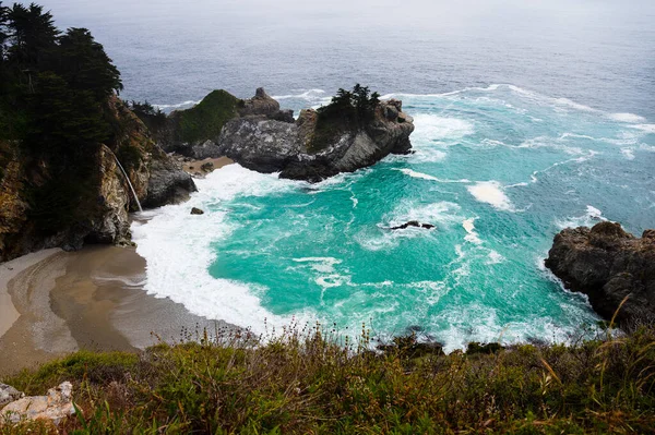 Une Vue Aérienne Une Belle Côte Rocheuse Californie États Unis — Photo