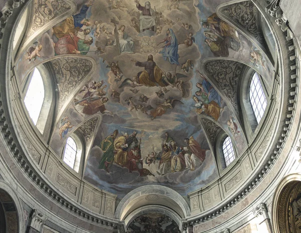 Vue Angle Bas Vie Jésus Christ Dans Plafond Église San — Photo