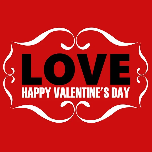 Happy Valentine Day Card Red Heart Text — ストック写真