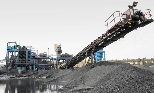 Processo Mineração Carvão Com Equipamentos Especiais Poço Aberto África Sul — Fotografia de Stock