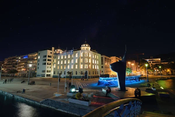Volos Nadmorskie Miasto Portowe Tesalii Położone Połowie Drogi Stałym Lądzie — Zdjęcie stockowe