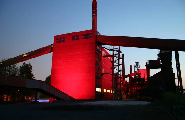 Essen Germany Ocak 2021 Zeche Zollverein Illuminiert Bei Nacht Welterbe — Stok fotoğraf