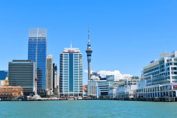 Auckland New Zealand 2021年1月3日 奥克兰市中心天际线景观 带有新的普华永道和赫布斯克大楼 — 图库照片