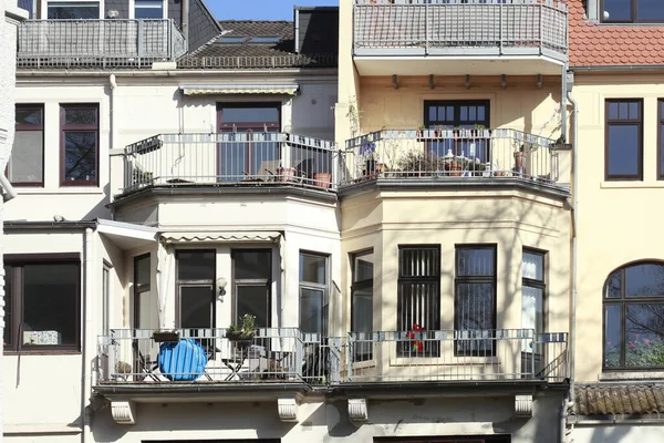 Old Residential Buildings Balconies Bremen Germany Europe — Stock Photo, Image