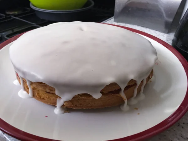 Beyaz Bir Pastanın Yakın Çekimi — Stok fotoğraf
