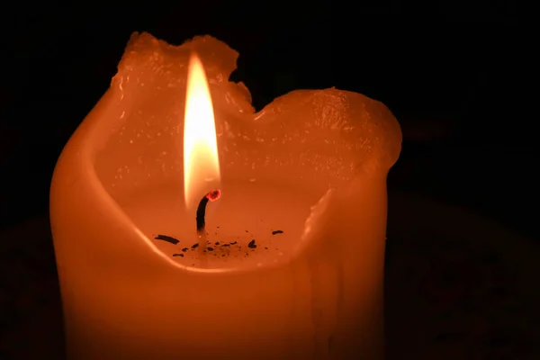 Closeup Shot Candle Dark Backgrou — Stock Photo, Image