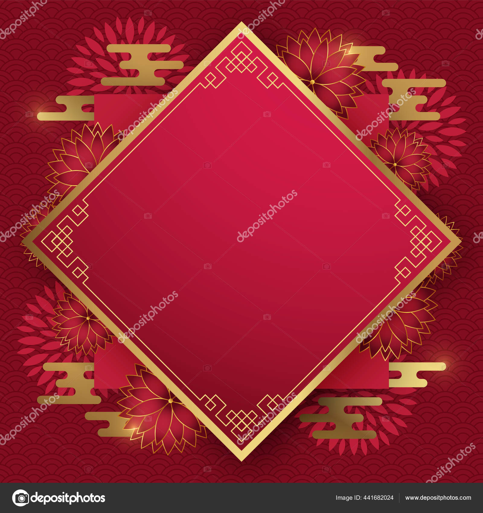chinese new year red flowers