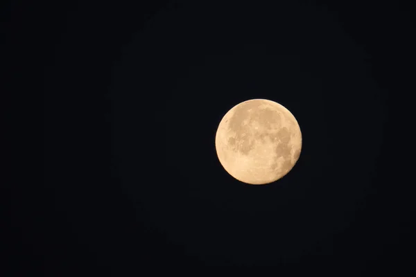 Primer Plano Luna Llena Cielo Oscuro Fondo Aislado —  Fotos de Stock