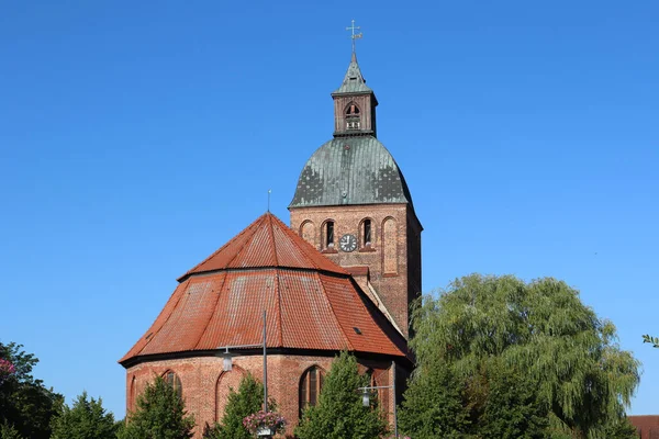 Die Marienkirche Ribnitz Umgeben Von Bäumen Unter Blauem Himmel Und — Stockfoto