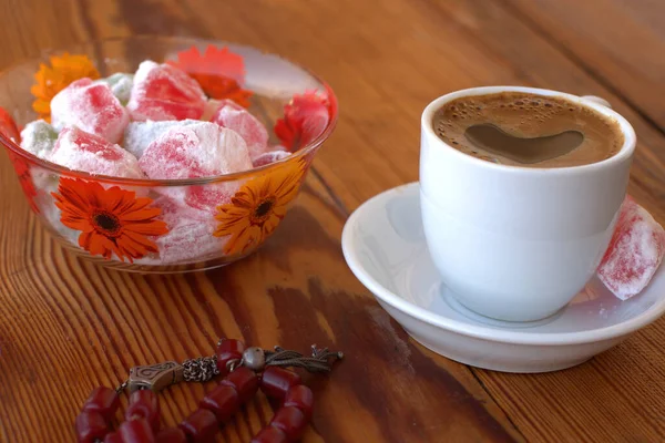Turkish Coffee Turkish Delights — Stock Photo, Image
