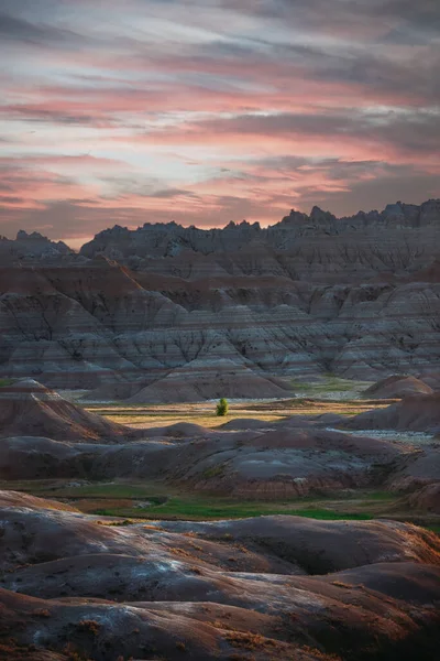 Egy Függőleges Felvétel Badlands Nemzeti Park Dél Dakota Usa Ban — Stock Fotó