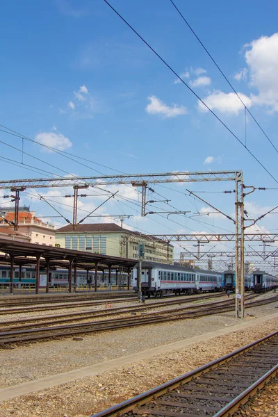 Zagreb Croatia Május 2012 Vasutak Vonatok Platform Központi Vasútállomás Zágráb — Stock Fotó