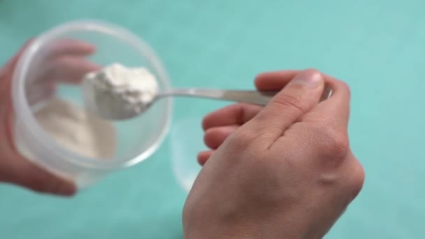 Closeup Shot Woman Making Dough — Αρχείο Βίντεο