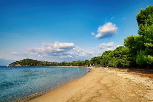 Morze Egejskie Plaża Koukounaries Wyspie Skiathos Grecja — Zdjęcie stockowe