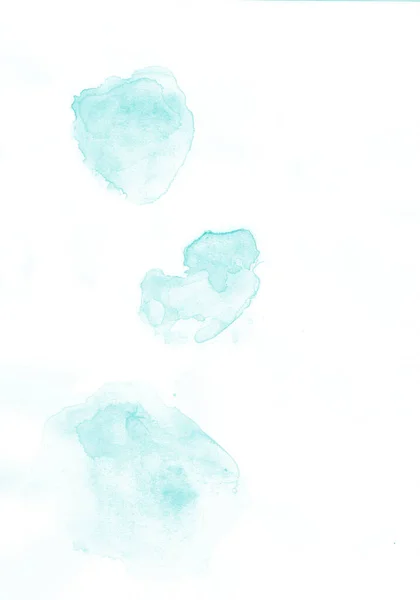 Respingo Aquarela Azul Abstrato Fundo Branco — Fotografia de Stock