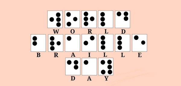 Ilustracja Wektora Światowego Dnia Braille — Zdjęcie stockowe