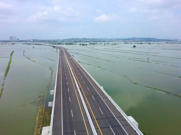 Aerial View Bridge Ocean — Stock Photo, Image