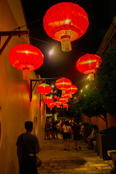 Georgetown Penang Malaysia Februar 2020 Dekoration Einer Roten Chinesischen Laterne — Stockfoto