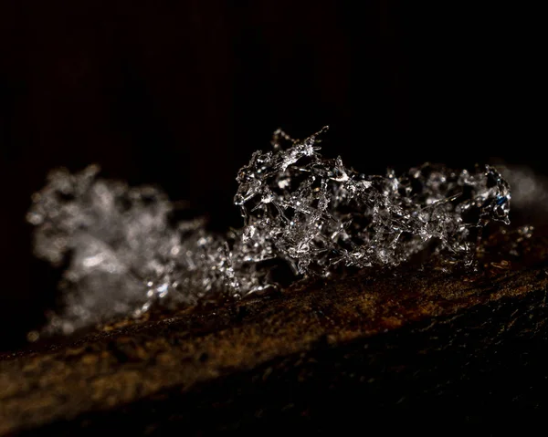 Macro Shot Ice Black Background — Stock Photo, Image