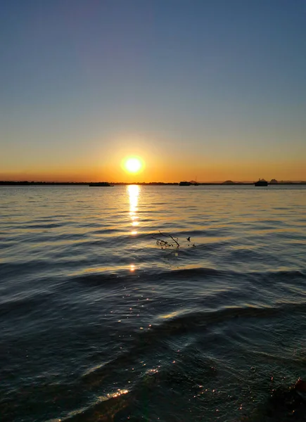 Прекрасний Знімок Сцени Заходу Сонця Над Морем — стокове фото