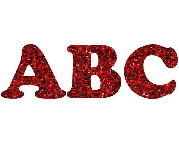 Ein Roter Glänzender Abc Buchstabe Isoliert Auf Weißem Hintergrund — Stockfoto