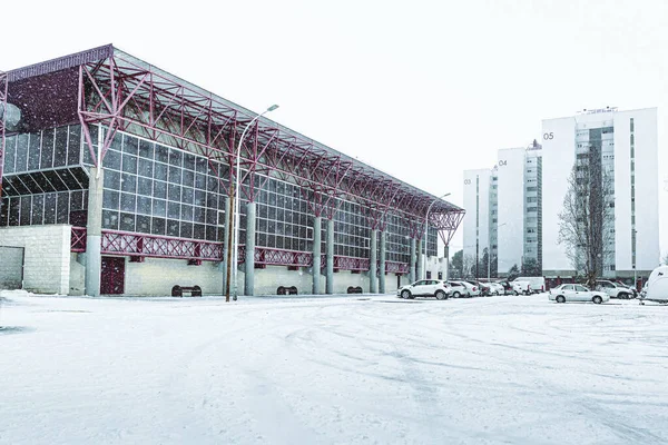 Ein Foto Von Einem Parkplatz Einem Wintertag — Stockfoto