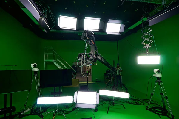 Arri Зажигает Студии Зеленым Экраном Виртуального Производства Vfx Cgi — стоковое фото