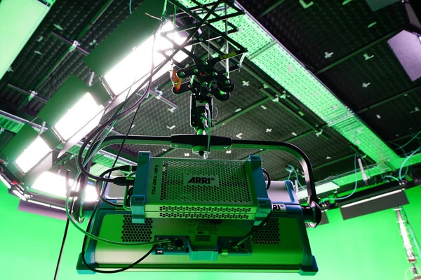 Arri Зажигает Студии Зеленым Экраном Виртуального Производства Vfx Cgi — стоковое фото
